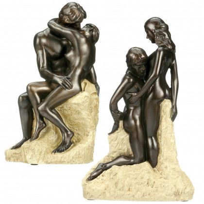 Toscano - Set of 2 The Kiss and Ashore Rodin Statues