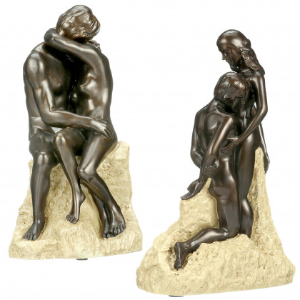Toscano - Set of 2 The Kiss and Ashore Rodin Statues