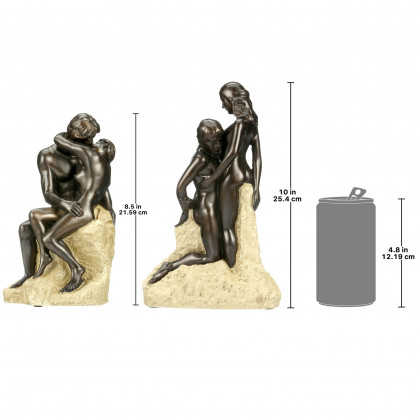 Toscano - Set of 2 The Kiss and Ashore Rodin Statues
