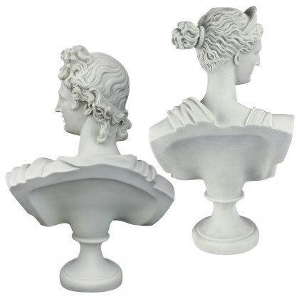 Toscano - Set of 2 Diana of Versailles and Apollo Belvedere Bonded Marble Greek Bust Statues
