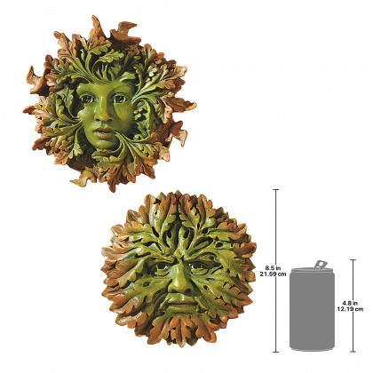 Toscano - Set of 2 Somerset Greenwoman  Greenman Wall Sculptures