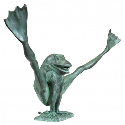 Toscano Crazy Legs Leap Frog Garden Statue - Large