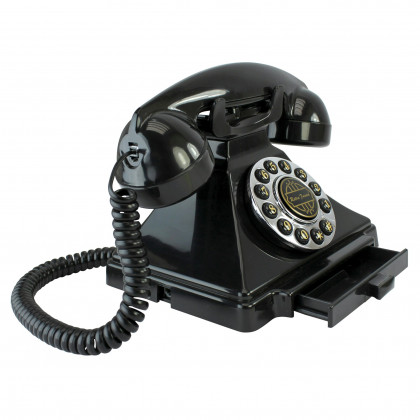 Toscano - Film Noir 1928 Reproduction Telephone in Black