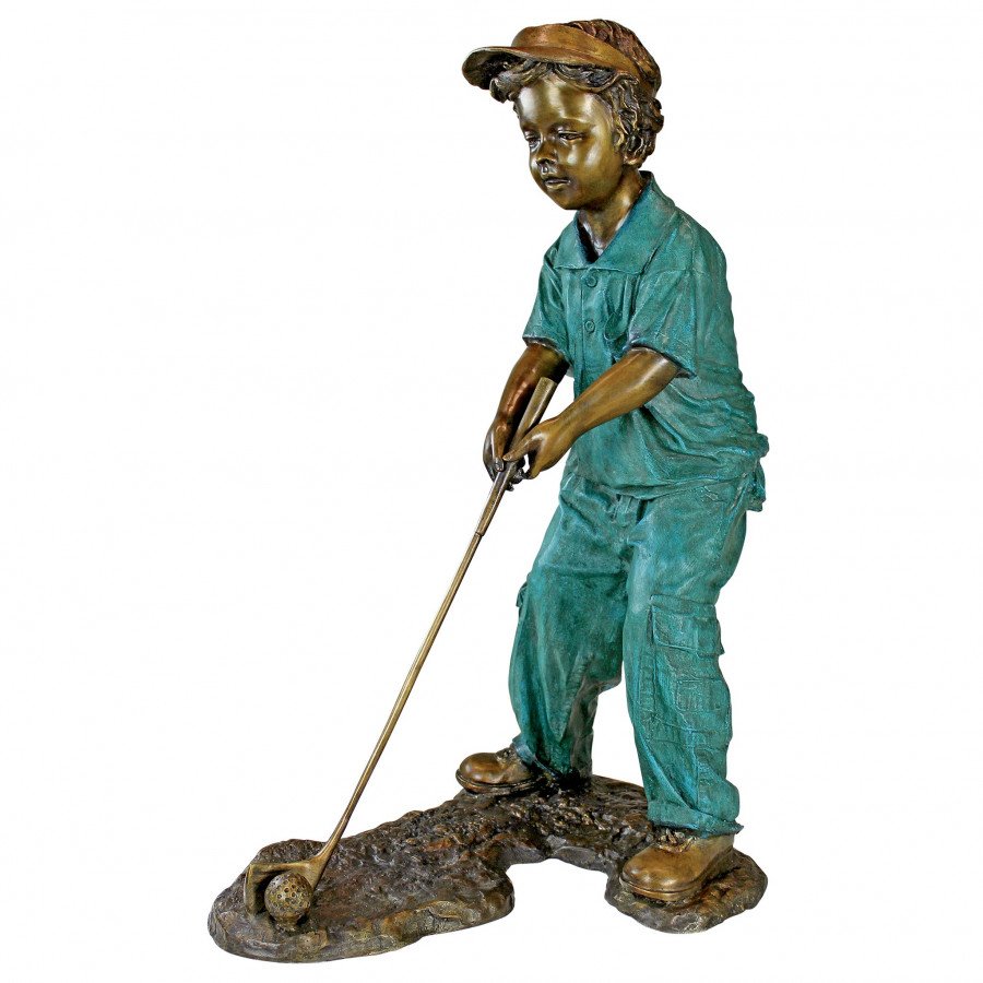 Toscano Gabe the Boy Golfer Garden Statue