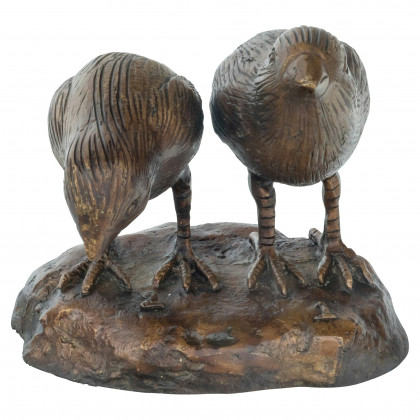 Toscano California Quail Solid Garden Statue - Twin Baby