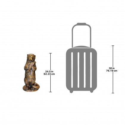 Toscano - Standing Otter with Fish Garden Statue
