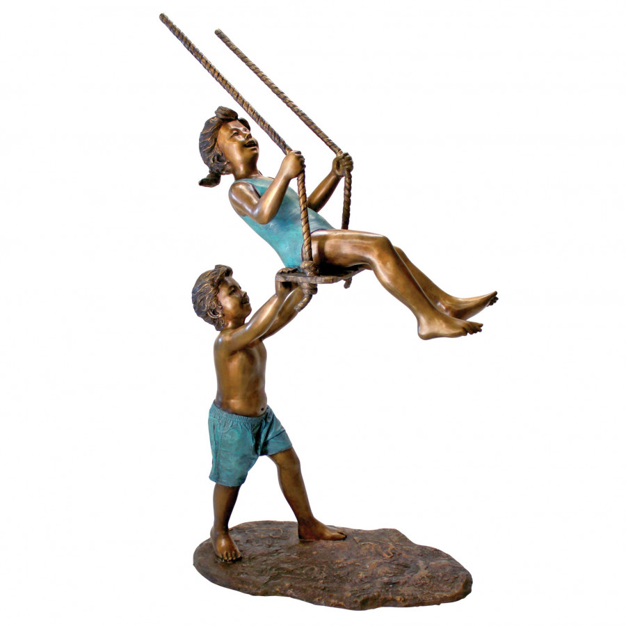 Toscano - Swinging Children Solid Garden Statue
