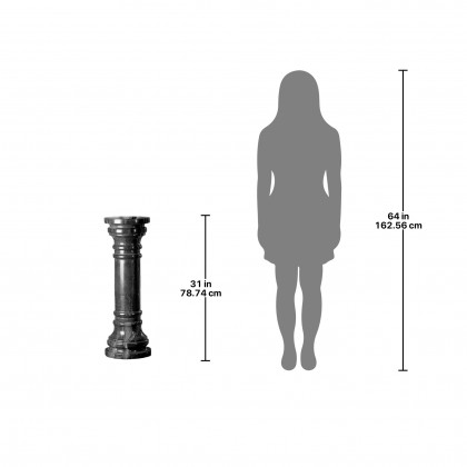 Toscano Charcoal Solid Medium Column - Black, Marble