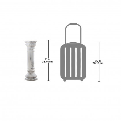 Toscano Solid Medium Column - White, Marble