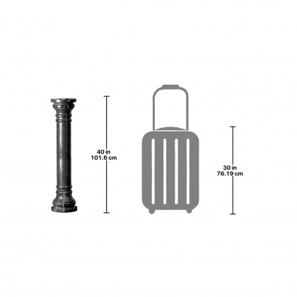 Toscano Charcoal Solid Large Column - Black, Marble