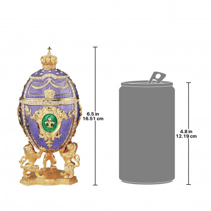 Toscano Royal Romanov-Style Collectible Enameled Egg - Fleur-de-Lis