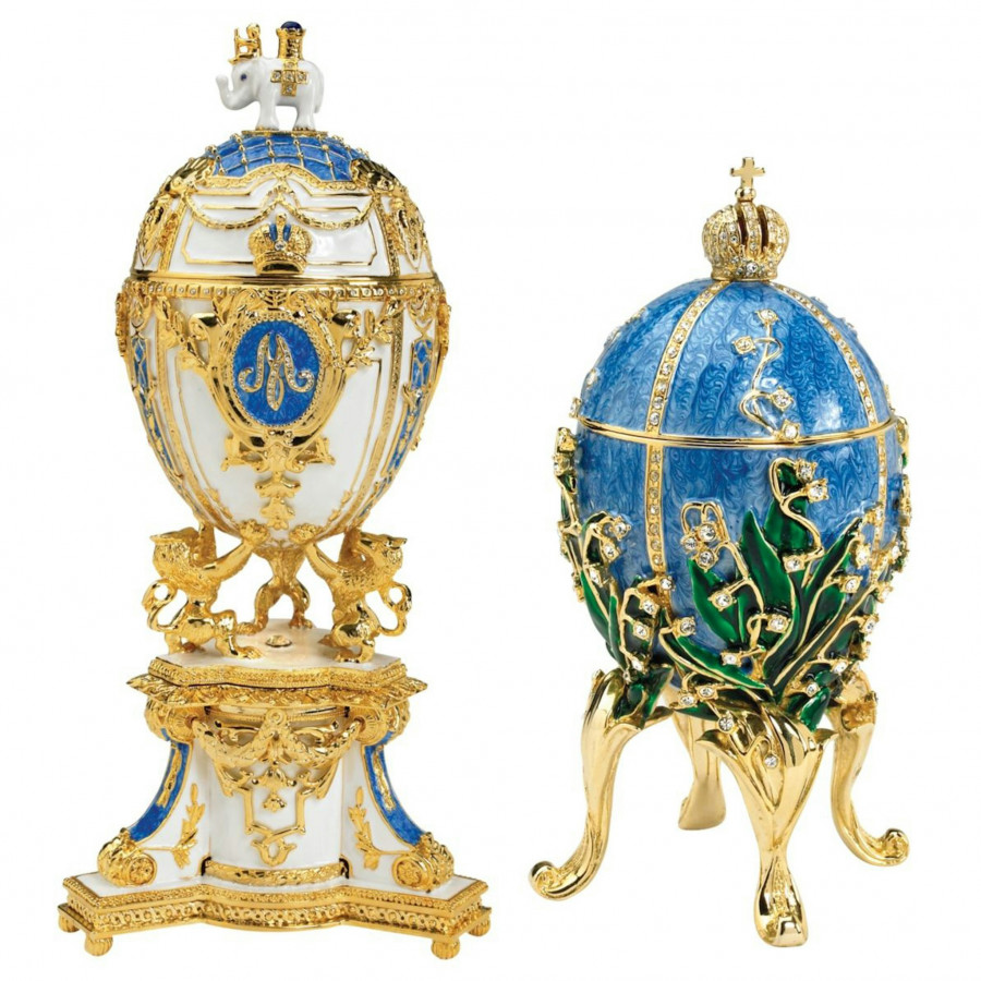 Toscano - Set of 2 Empress Valentina and Galina Romanov-Style Collectible Enameled Eggs