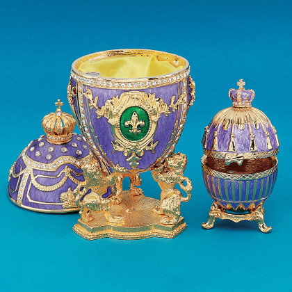 Toscano - Set of 2 Royal Romanov-Style Collectible Enameled Eggs