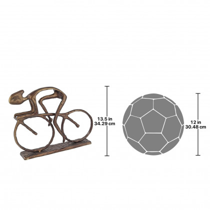 Toscano - The Champion Cyclist Cast Metal Bike Racer Statue