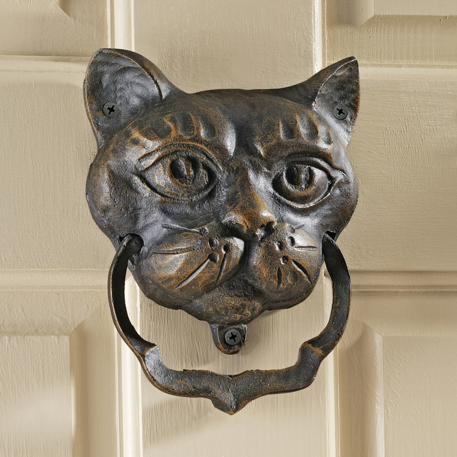 Toscano - Black Cat Authentic Door Knocker