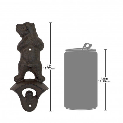 Toscano - Growling Grizzly Forest Bear Wall Mount Bottle Opener