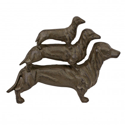 Toscano - Stacked Hot Dogs Dachshund Statue