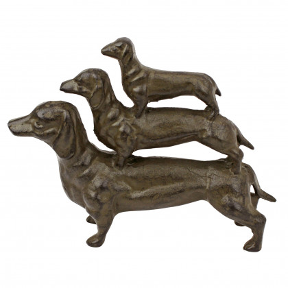 Toscano - Stacked Hot Dogs Dachshund Statue