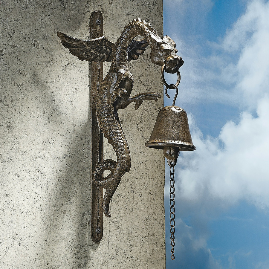 Toscano - Florentine Dragon Gothic Doorbell in Cast Iron