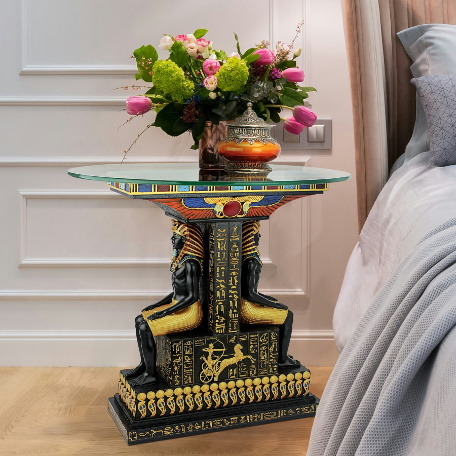 Toscano - Tut the Egyptian Pharaoh Sculptural Table in Designer Resin