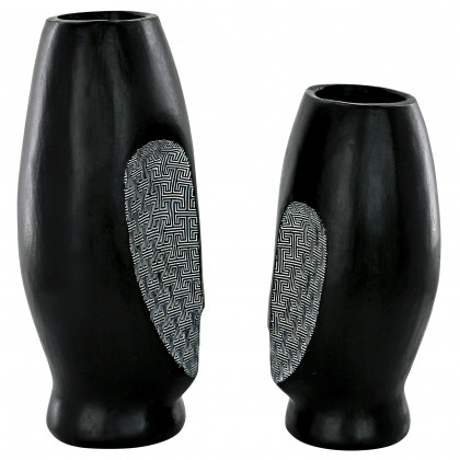 Toscano - Set of Contemporary Cubist African Mask Sculptural Vase