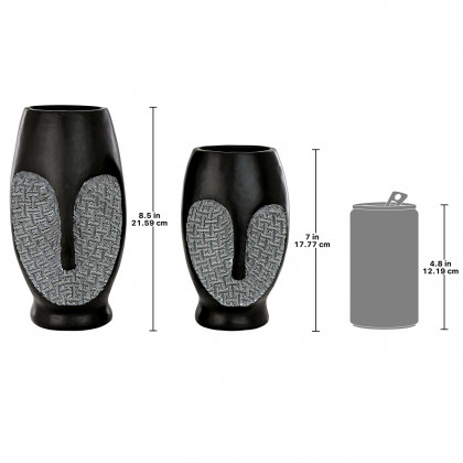Toscano - Set of Contemporary Cubist African Mask Sculptural Vase