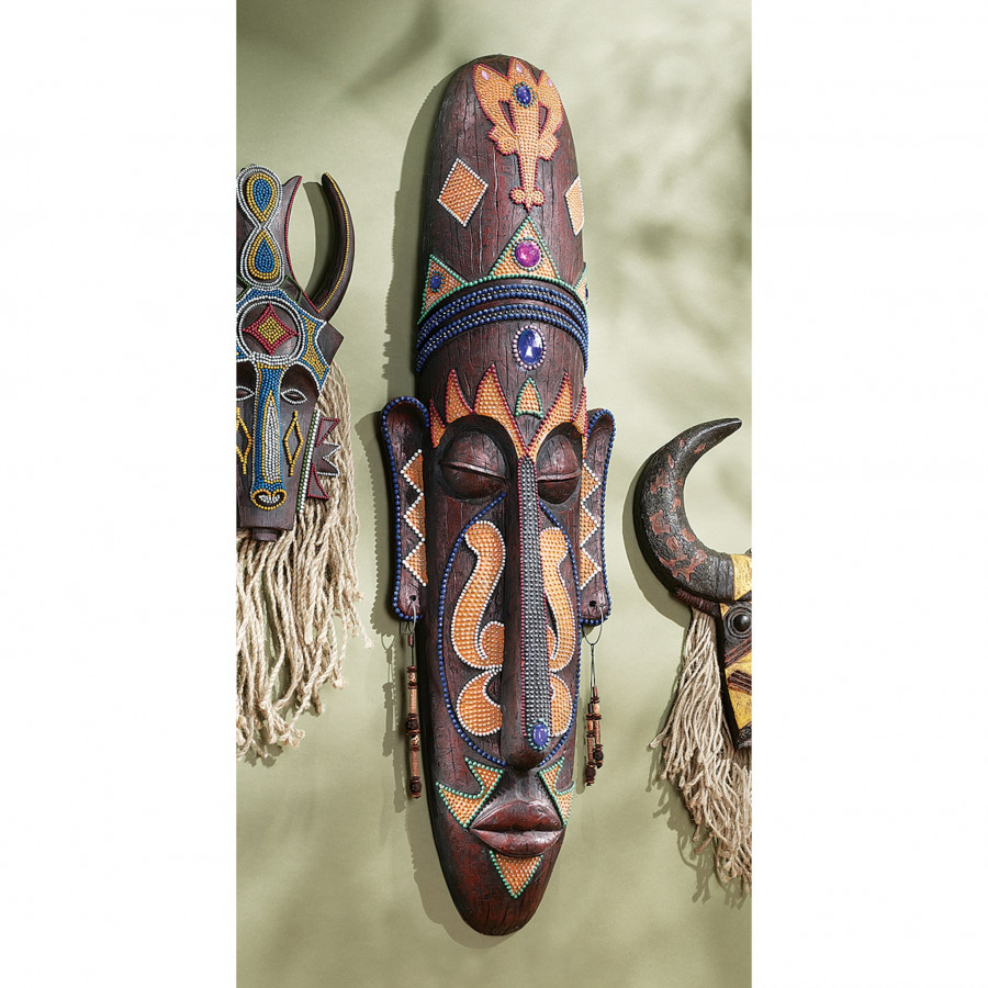 Toscano - Grand Scale African Tribal Mask Wall Sculpture