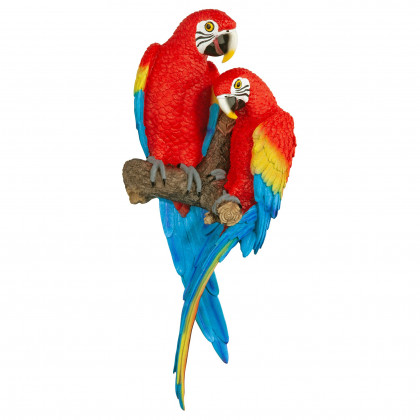 Toscano - Scarlet Macaws Tropical Birds Wall Sculpture