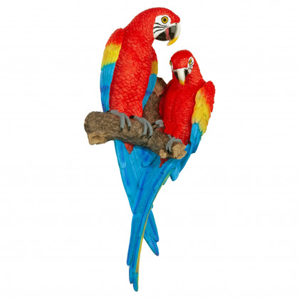 Toscano - Scarlet Macaws Tropical Birds Wall Sculpture