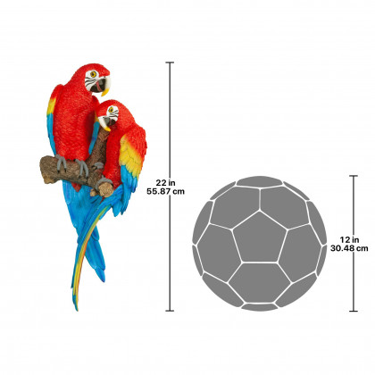 Toscano - Scarlet Macaws Tropical Birds Wall Sculpture