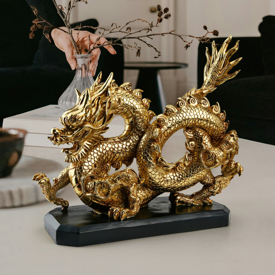 Toscano - Emperor’s Golden Dragon Asian Statue