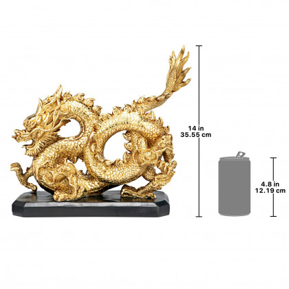 Toscano - Emperor’s Golden Dragon Asian Statue