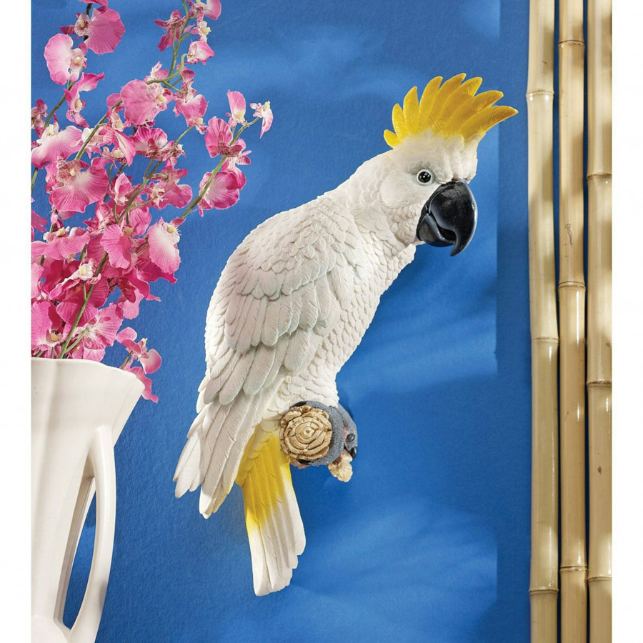 Toscano - Sulphur-Crested Cockatoo Tropical Bird Wall Sculpture
