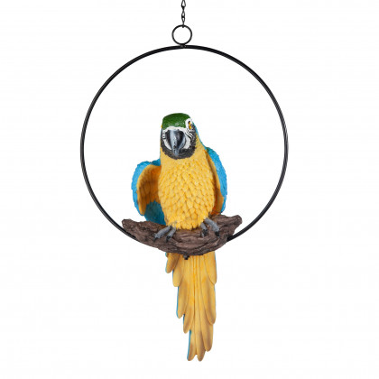 Toscano Polly in Paradise Parrot on Ring Perch - Medium