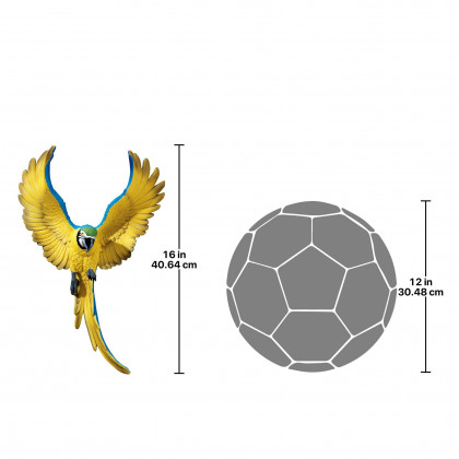 Toscano - Phineas the Flapping Macaw Bird Wall Sculpture