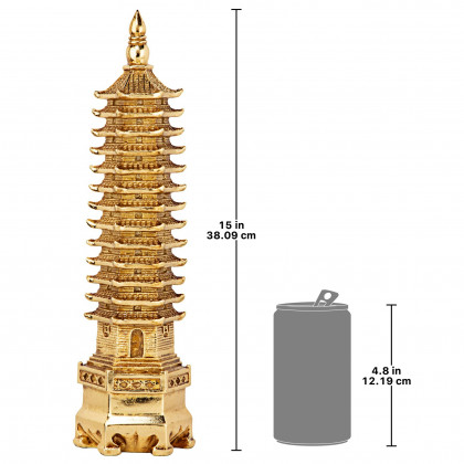 Toscano - Golden Wen Chang Asian Pagoda Tower Statue