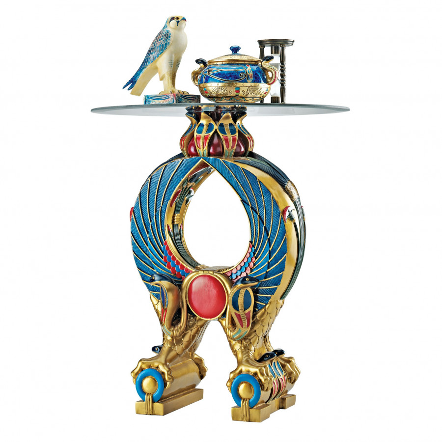 Toscano - Wings of Horus Egyptian Altar Side Table in Designer Resin