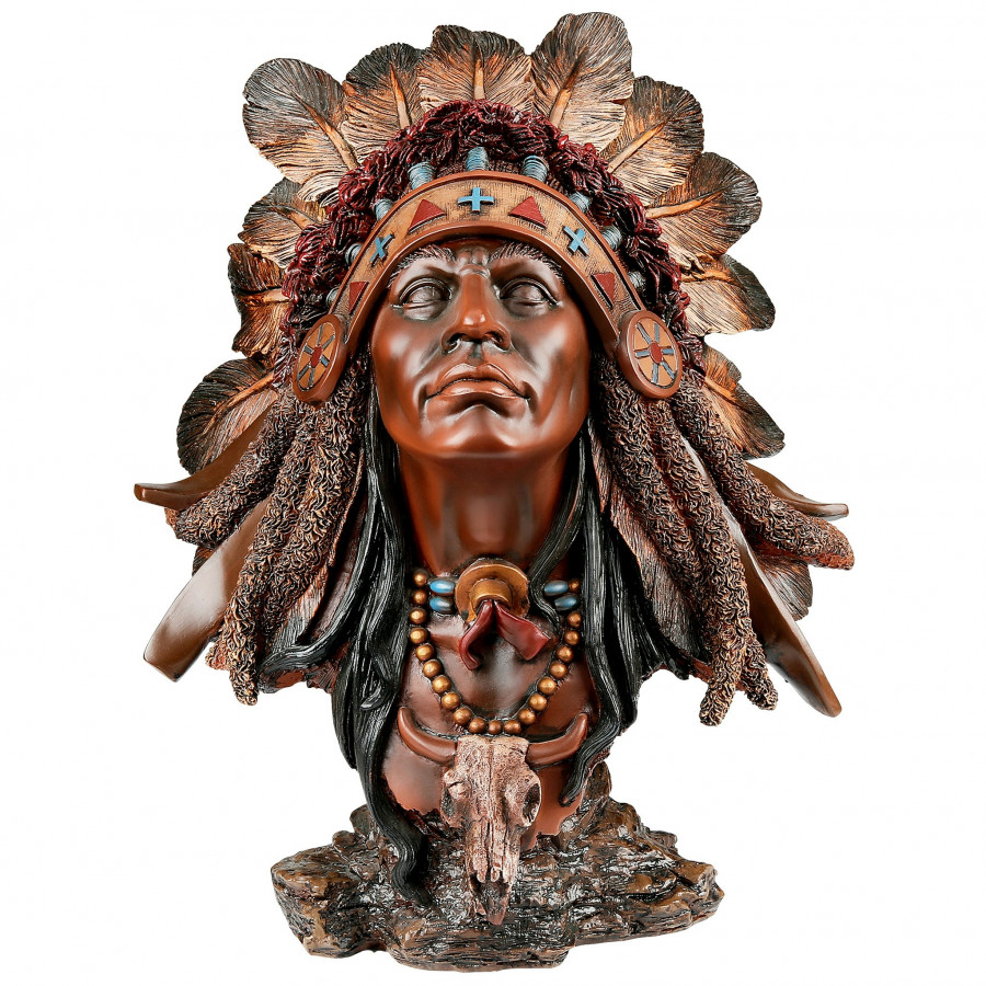 Toscano - Native American Chief of the Plaines Bust Statue