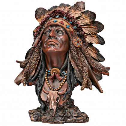 Toscano - Native American Chief of the Plaines Bust Statue
