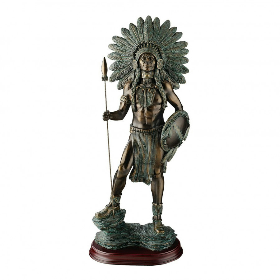 Toscano - Proud Chieftain Native American Warrior Statue