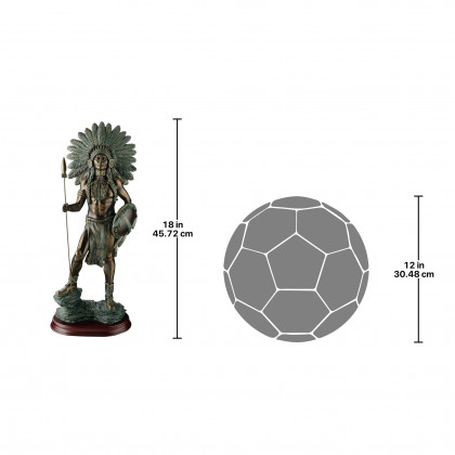 Toscano - Proud Chieftain Native American Warrior Statue