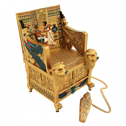 Toscano - King Tut Throne Egyptian Treasure Box in Gold