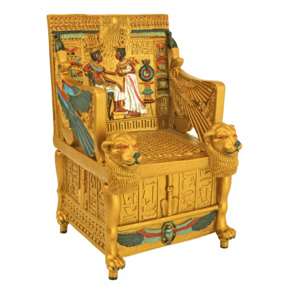 Toscano - King Tut Throne Egyptian Treasure Box in Gold