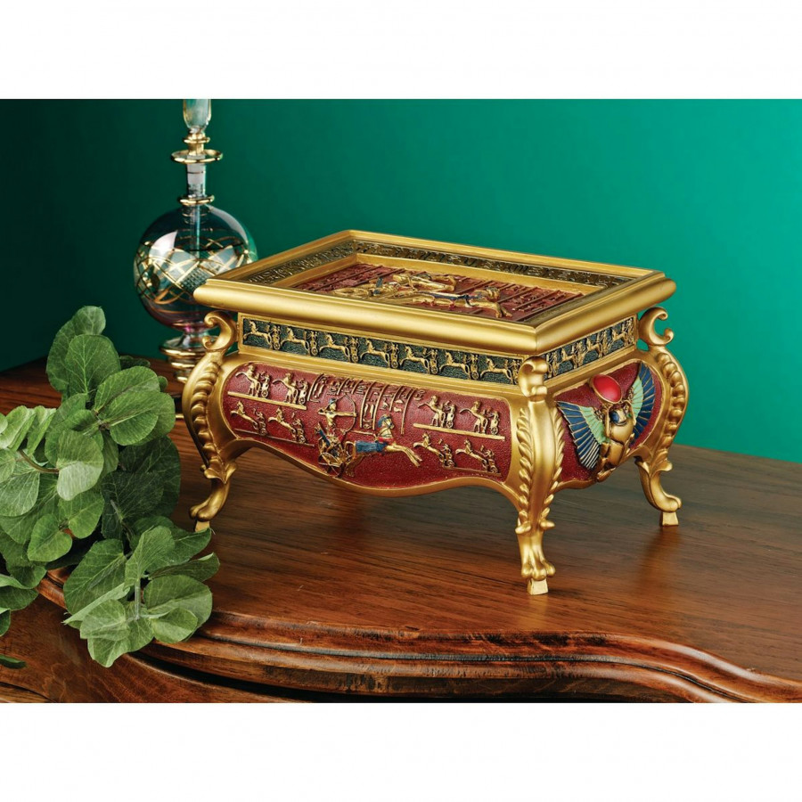 Toscano - The Pharaoh Chariot Treasure Box in Gold