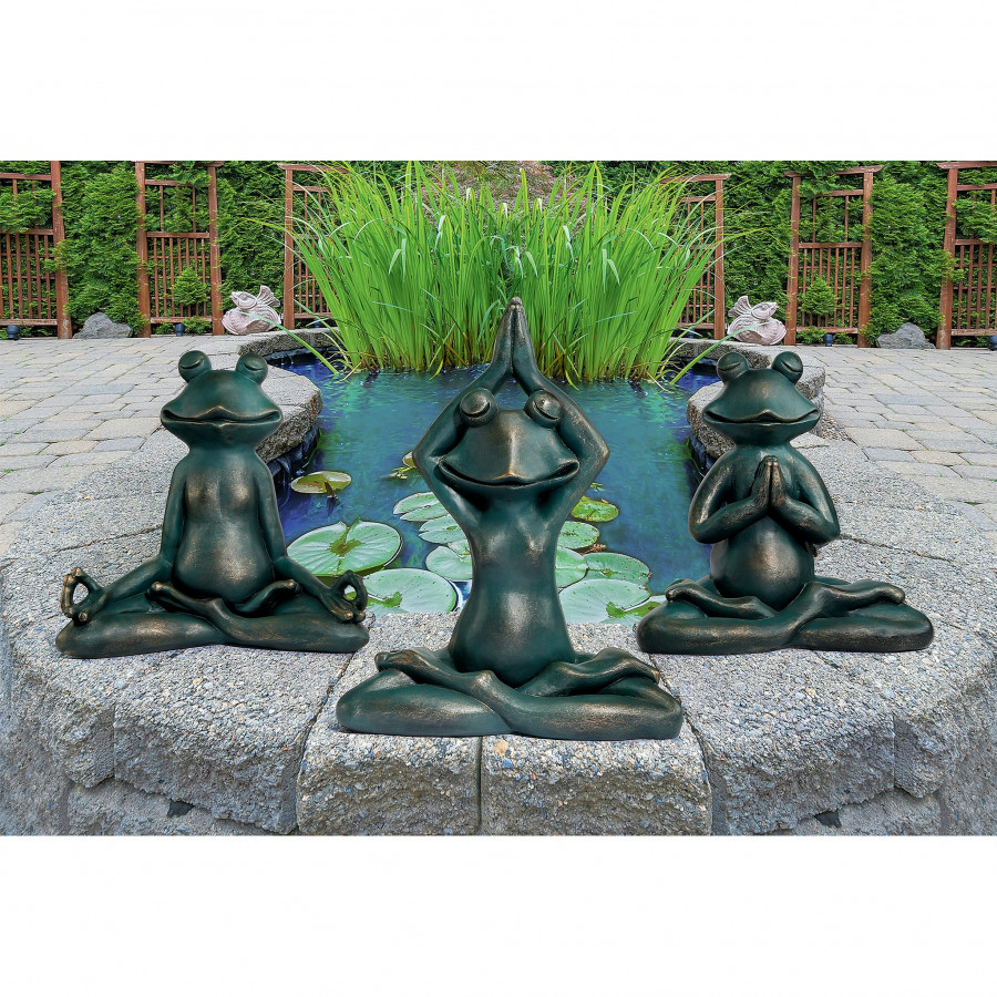 Toscano - RelaxRenew and Ribbit Zen Garden Frog Statues
