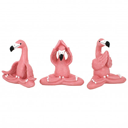 Toscano The Zen of Pink Flamingos Yoga Garden Statues