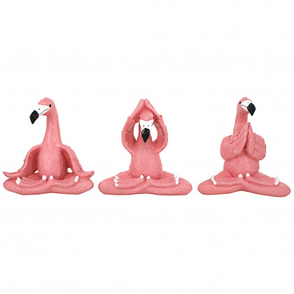 Toscano The Zen of Pink Flamingos Yoga Garden Statues