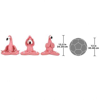 Toscano The Zen of Pink Flamingos Yoga Garden Statues