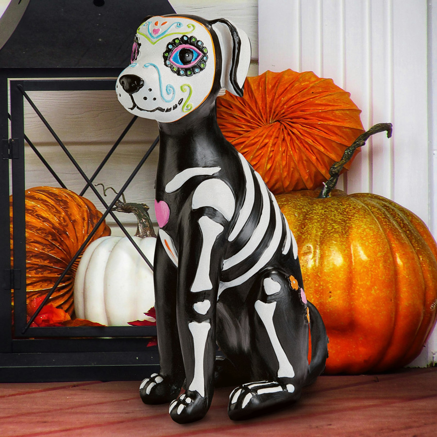Toscano - Dia de los Muertos El Perro Sugar Skull Dog Statue