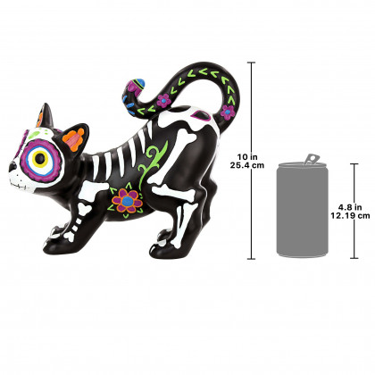 Toscano - Dia de los Muertos El Gatto Sugar Skull Cat Statue